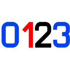 Purjenumero numero 0 Punainen Plain