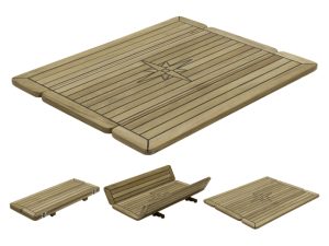 Teak-pöytälevy- Nautic Wing Star  68 x 80cm