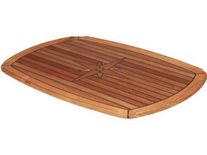 Teakpöytälevy Classic puoli ellipsi